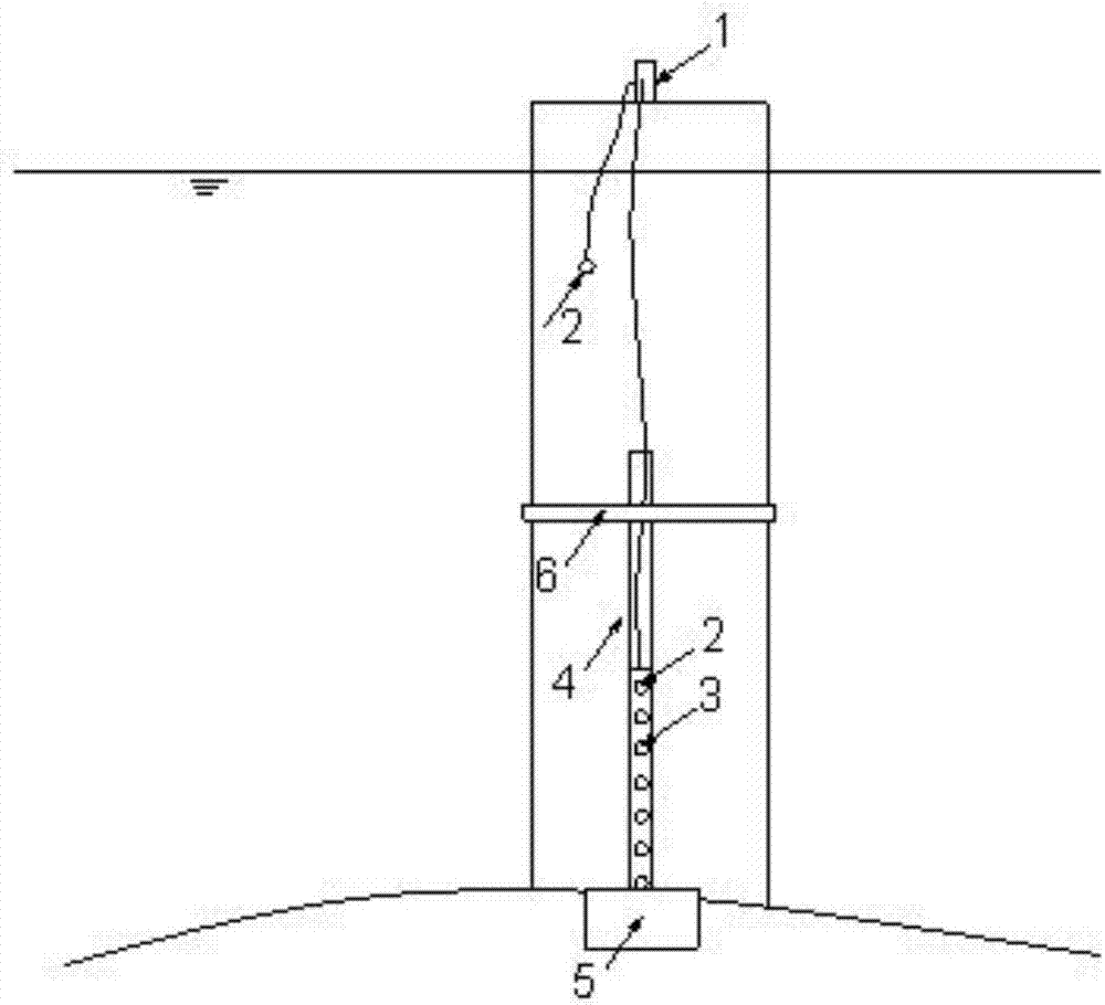 Submerged bridge pile foundation scouring real-time monitoring system and monitoring method thereof