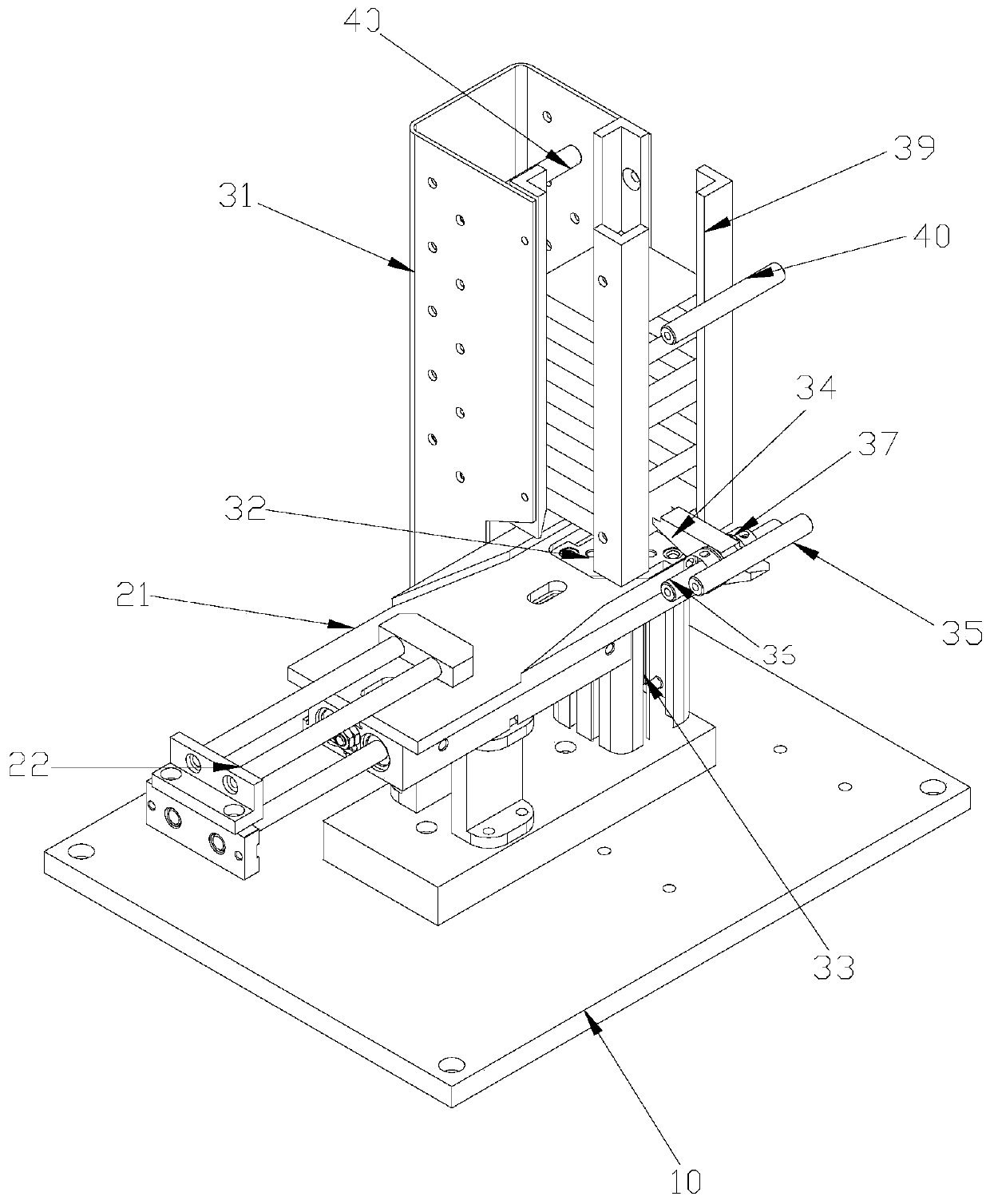 Vertical stacking and feeding device