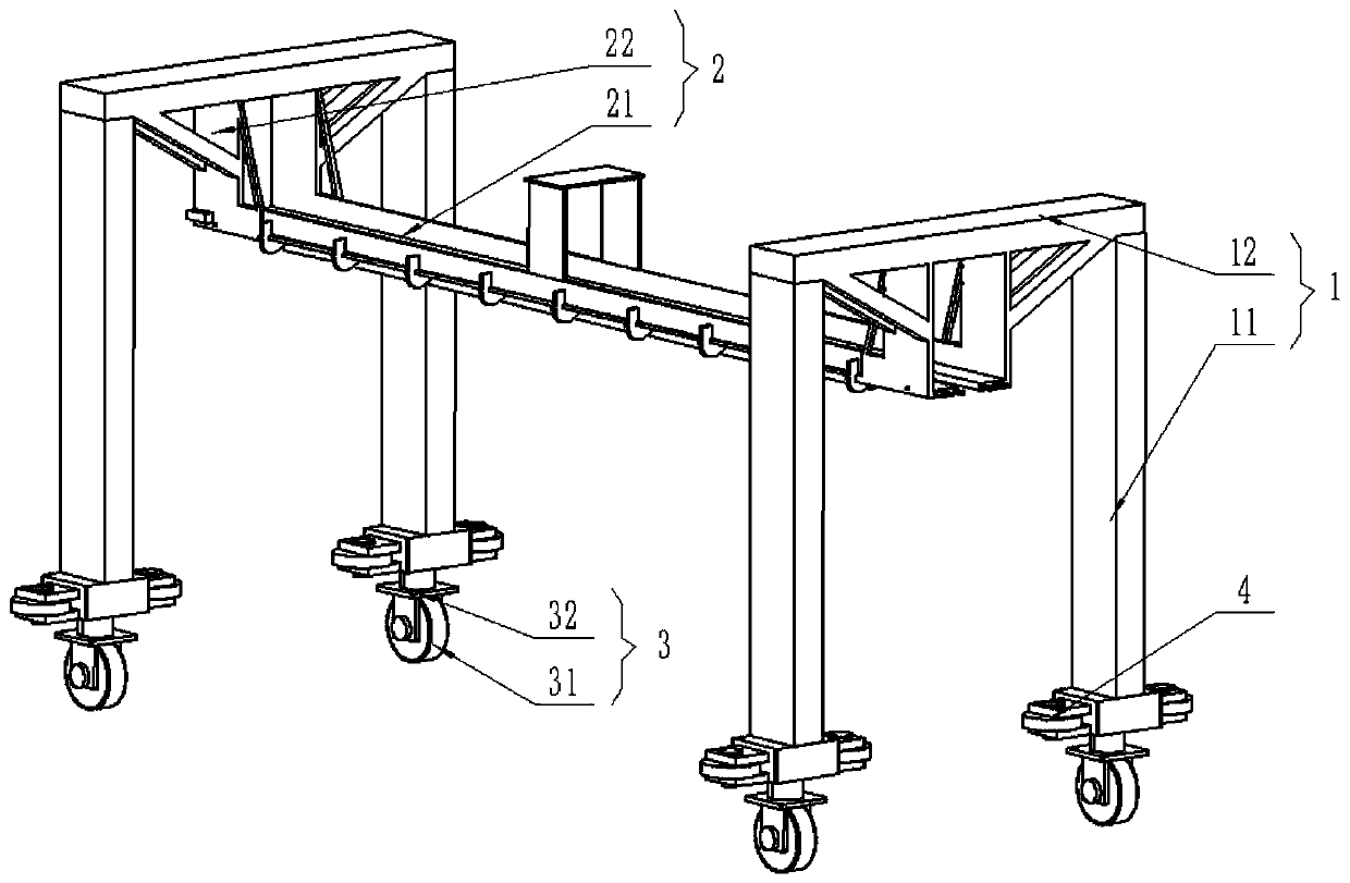 Hanging train ex-warehousing and warehousing system, hanging train transferring device and hanging type garage