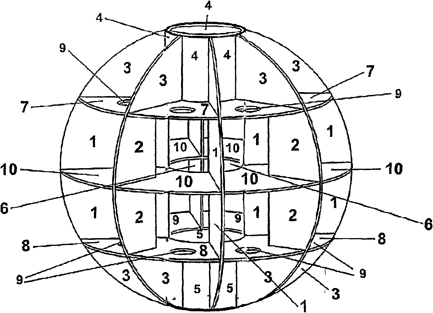 Spherical filling body