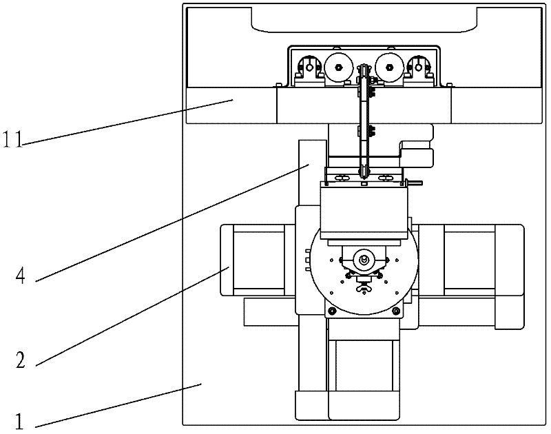 Multi-axis linkage mechanical device used for finely repairing micro-defects on surface of optical element