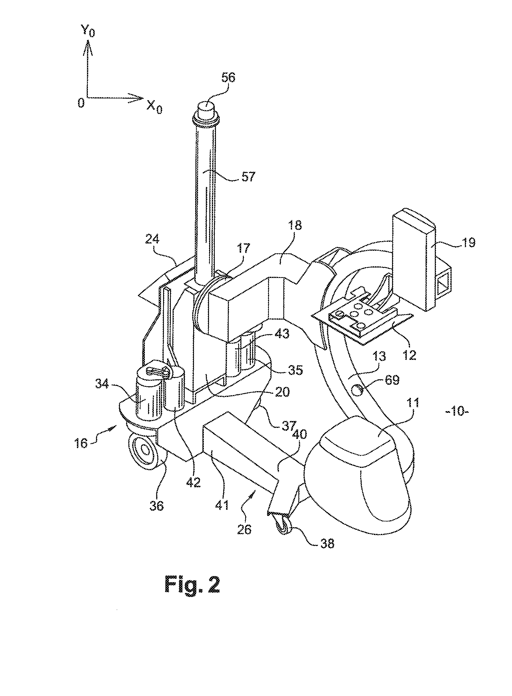 Mobile base and x-ray machine mounted on such a mobile base