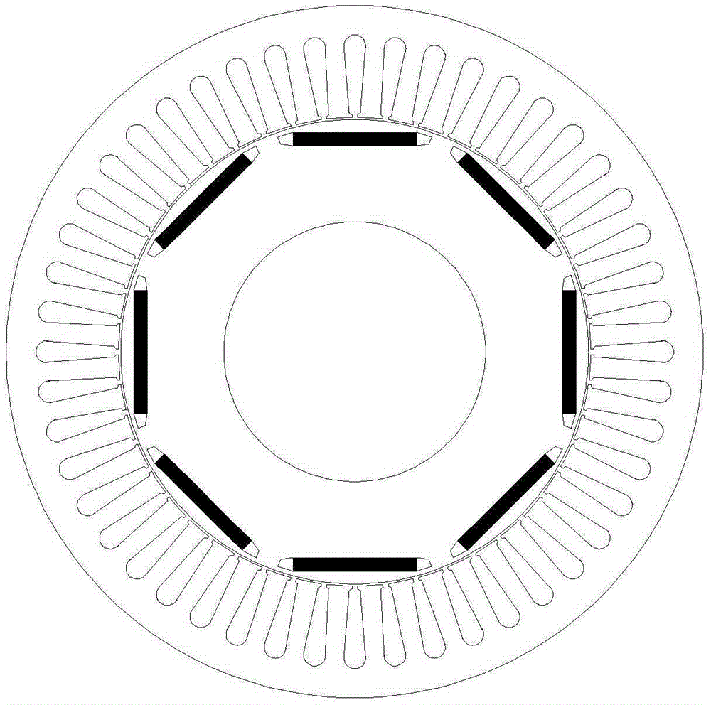 Combined magnetic pole type built-in radial linear permanent magnet synchronous motor