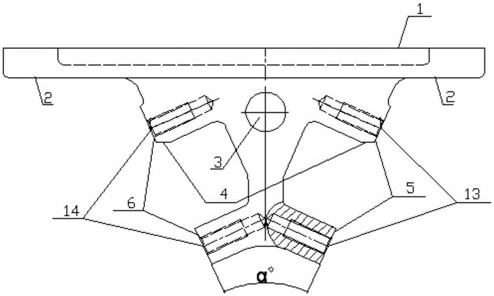 Processing technology for left and right bearings of a new suspension V-shaped thrust rod of a heavy-duty vehicle