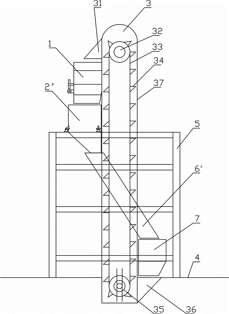 Elevator bucket conveyor test device and method