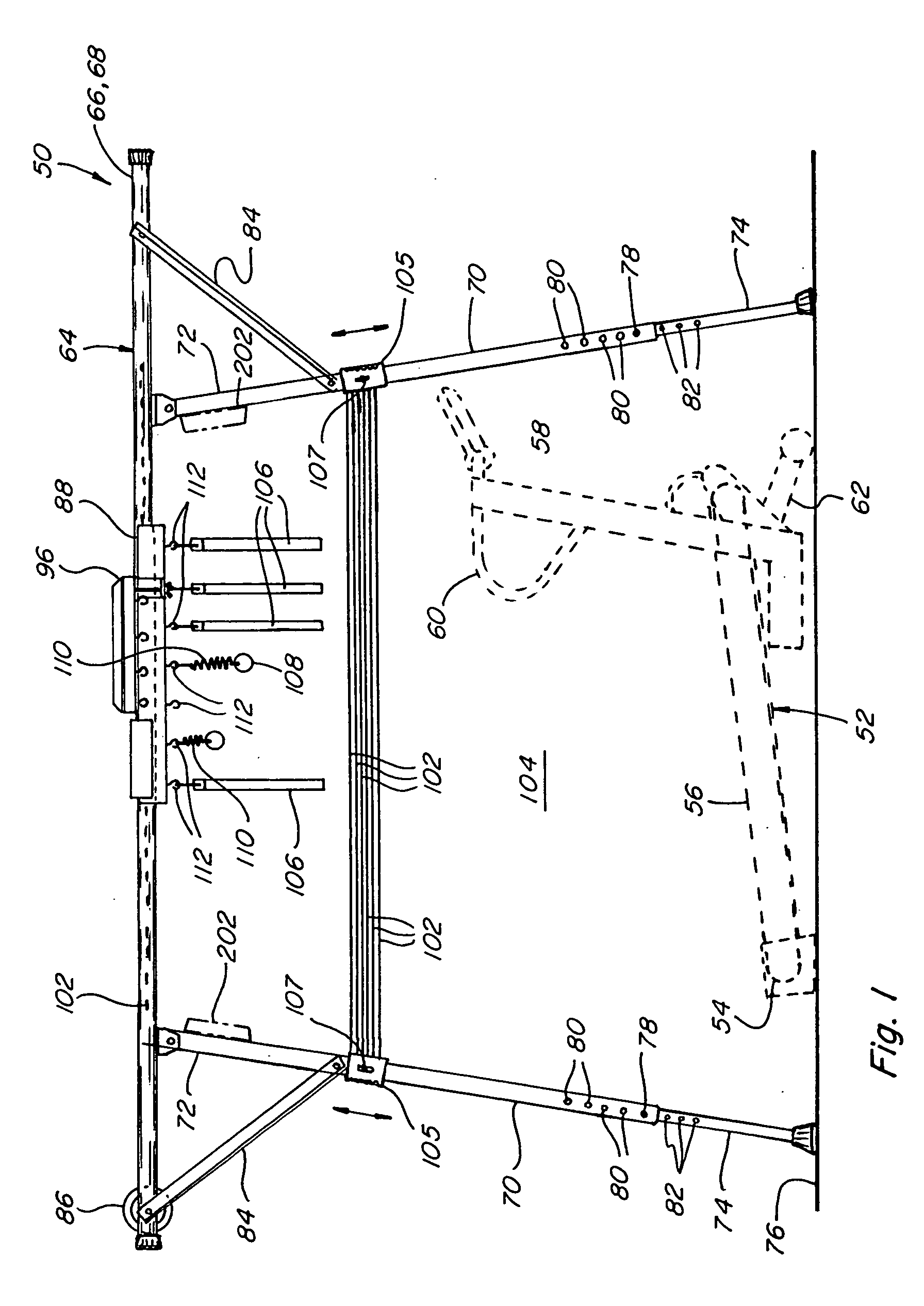 Variable unweighting and resistance training and stretching apparatus for use with a cardiovascular or other exercise device