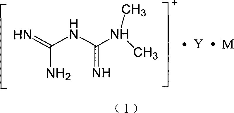 Metformin acidic double salt compound and preparation method