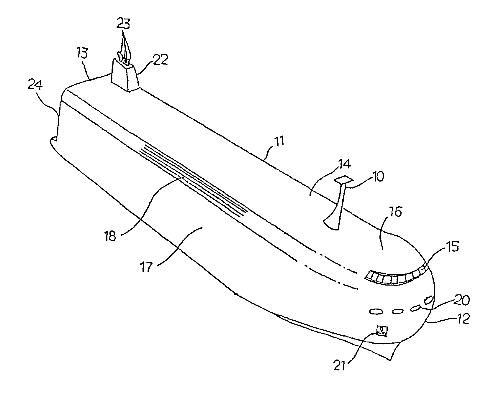 Low-fuel-consumption transport ship