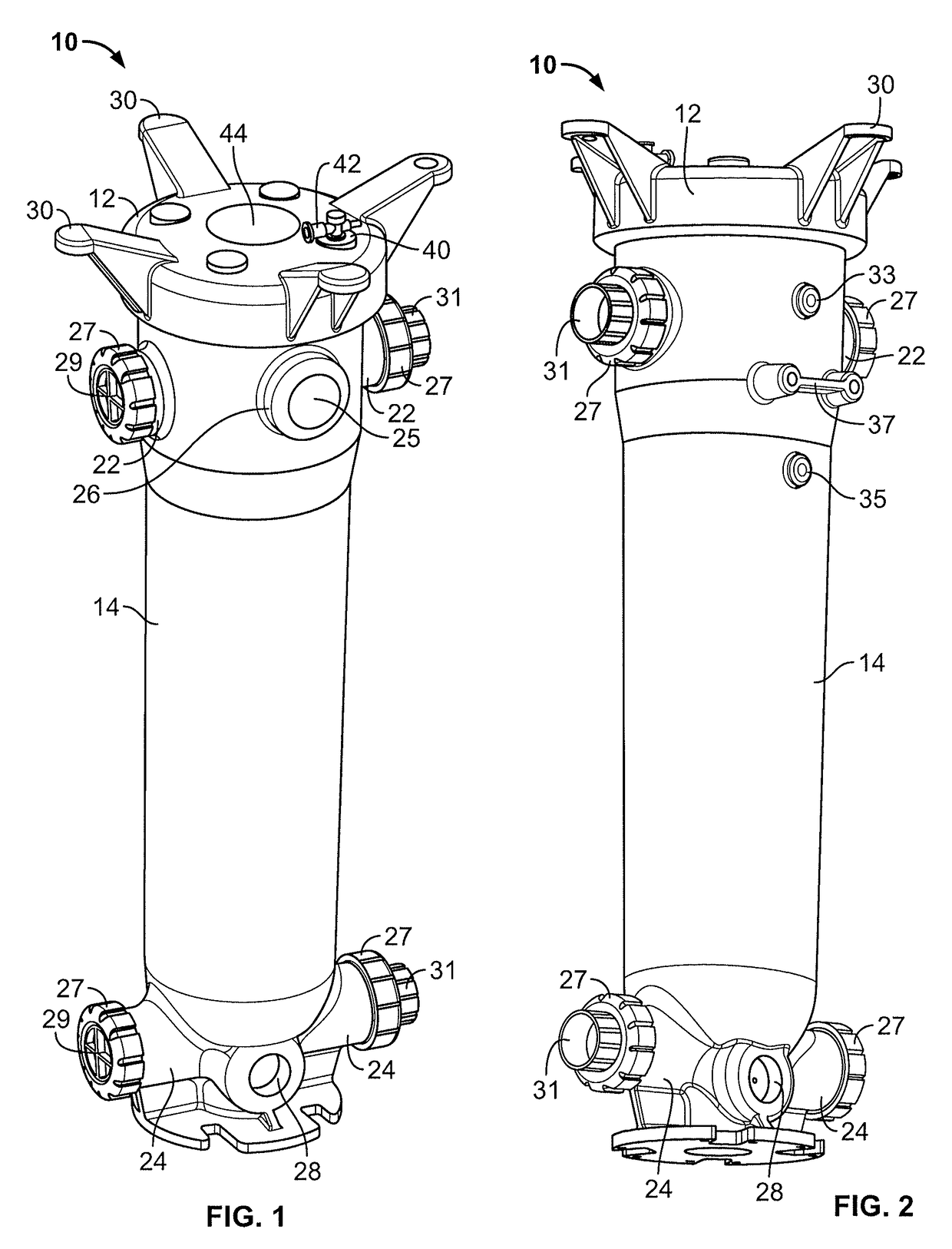 Filter vessel assembly and related methods of use