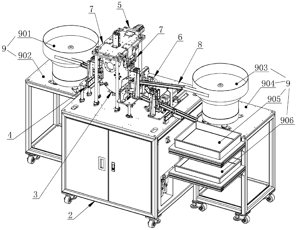 Full-automatic assembling machine for high-voltage large-current connector terminal and process method of full-automatic assembling machine