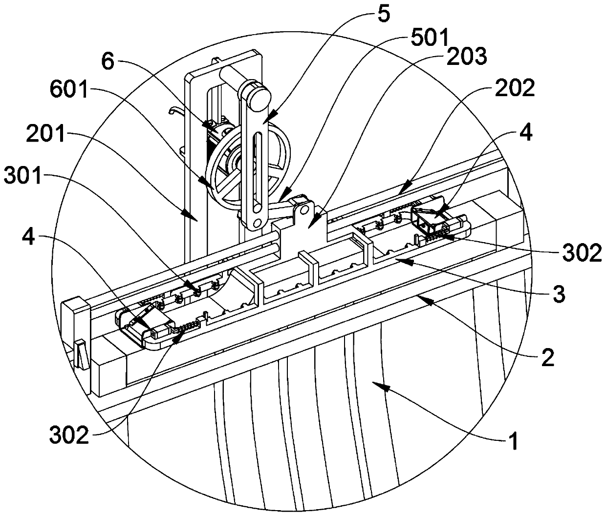 Wooden chair top end transverse plate scraping device