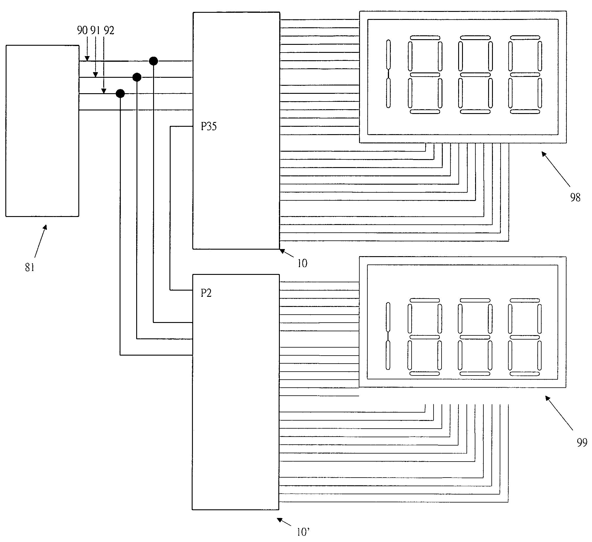 Integrated circuit driver chip for an electroluminescent device