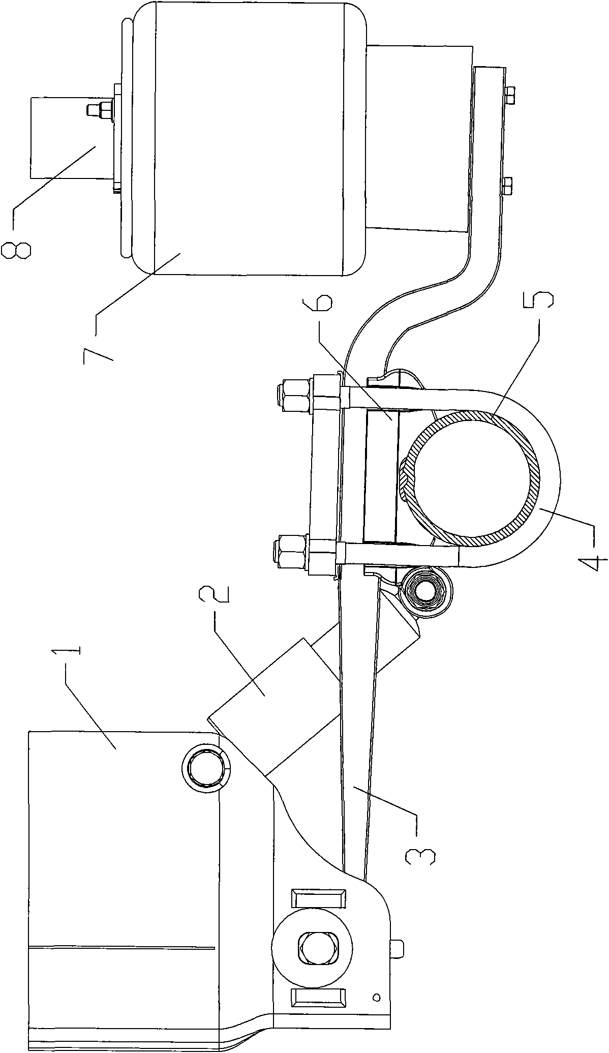 Axle and suspension connecting structure of semi-trailer