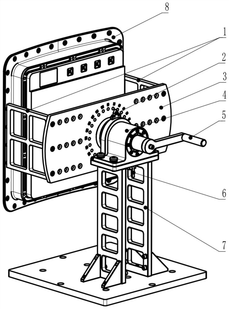 Multi-band phased-array antenna rotation testing device