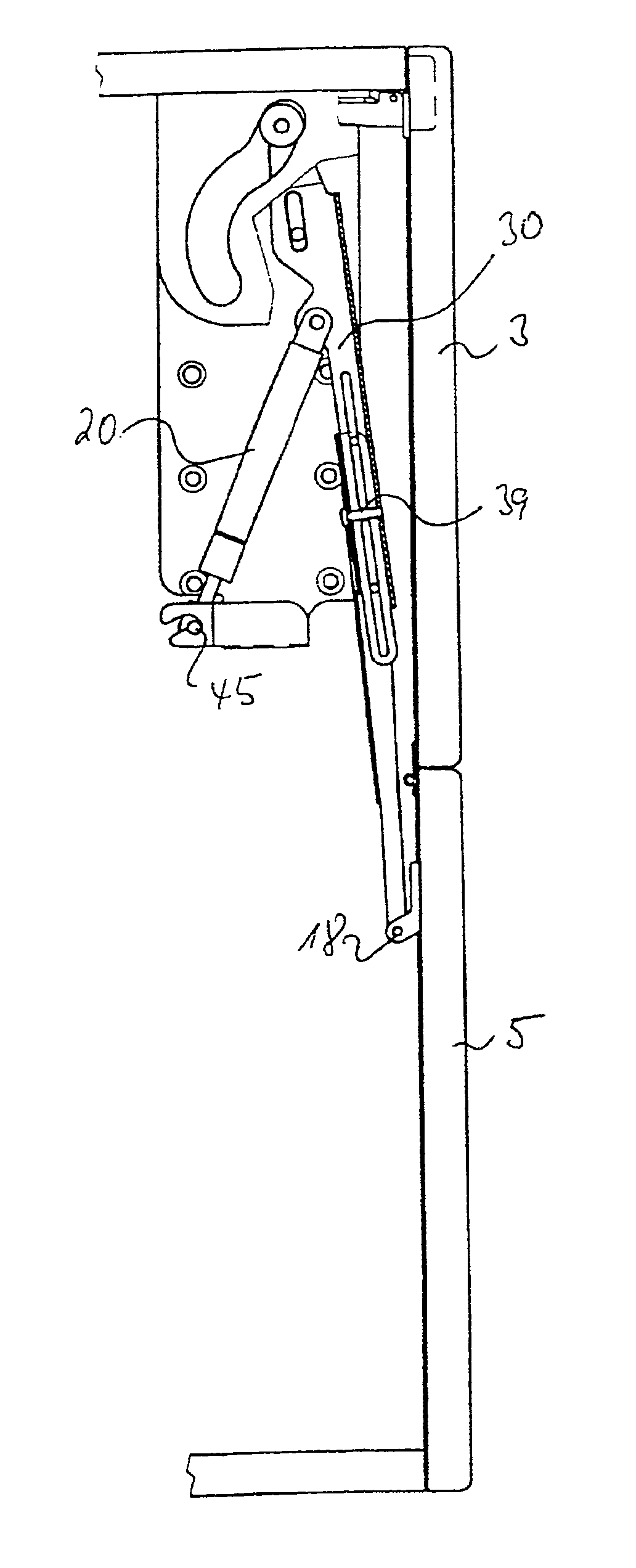 Lifting apparatus for a two-leaf folding flap