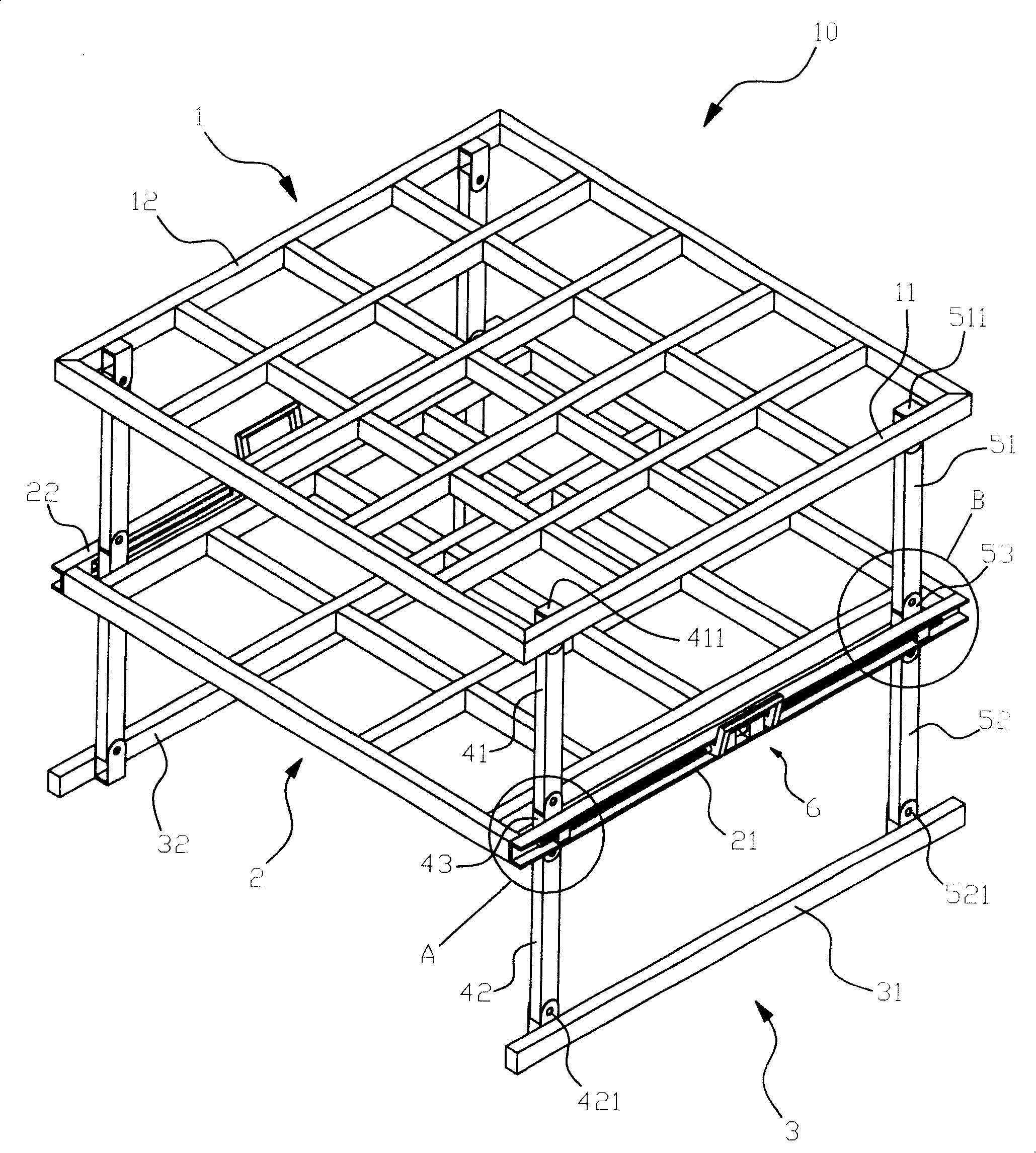 Containerized goods loading and transporting method as well as goods shelves for the method