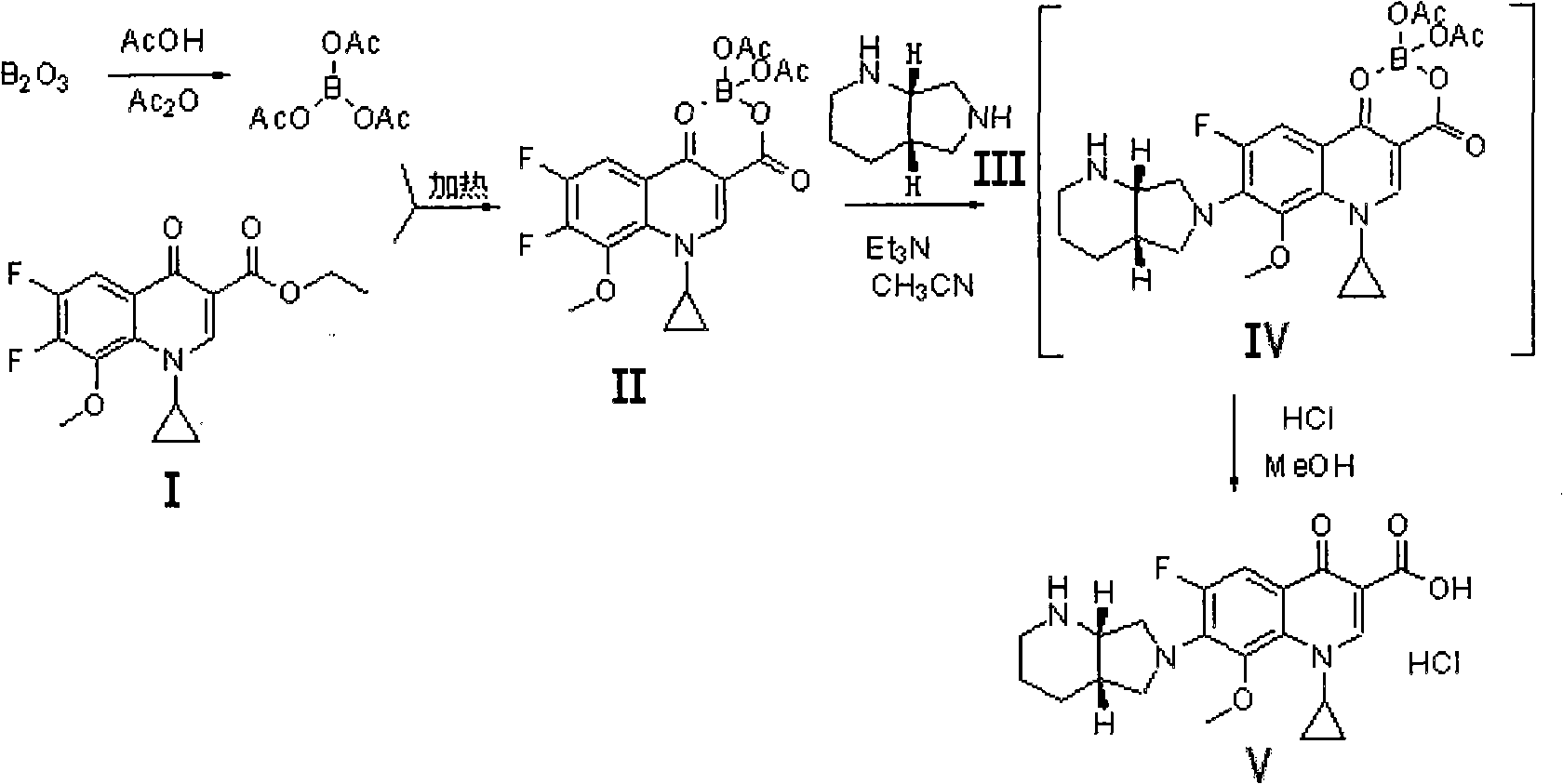 Method for preparing moxifloxacin or its medicinal salt and its intermediate