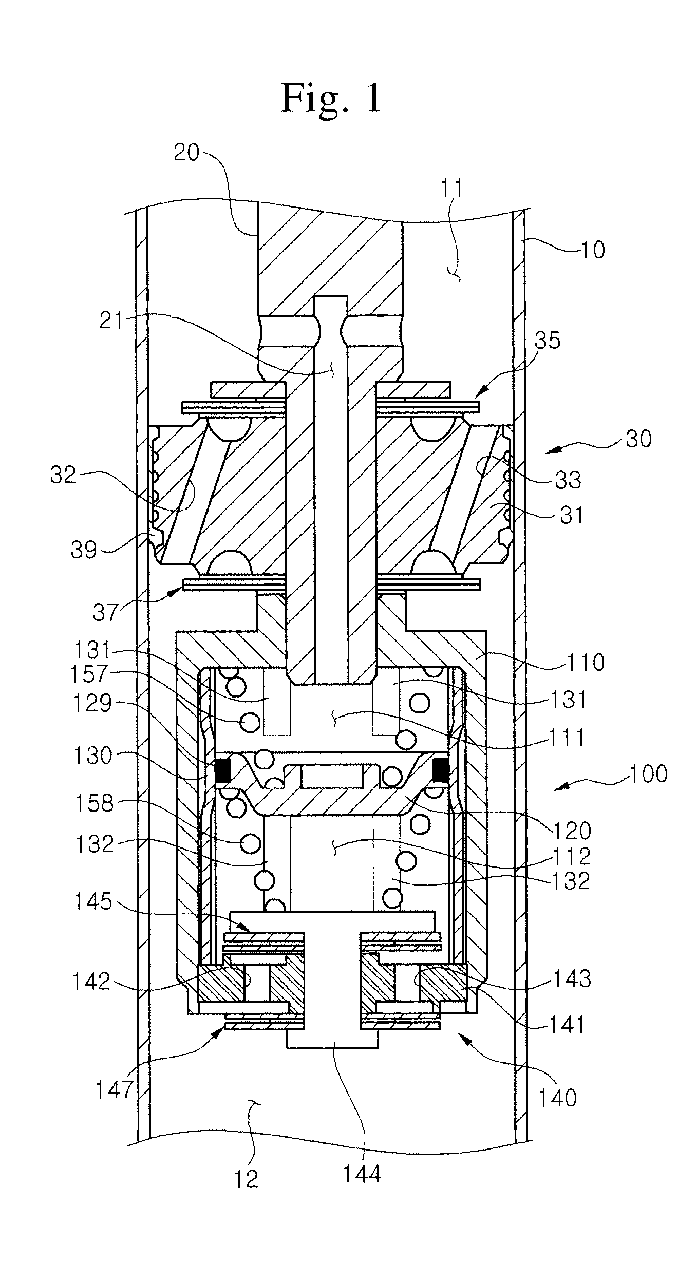 Frequency/pressure sensitive shock absorber