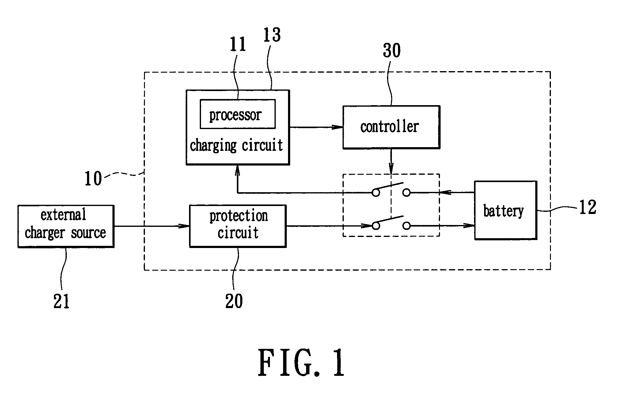 Controlling circuit for long-time battery retention