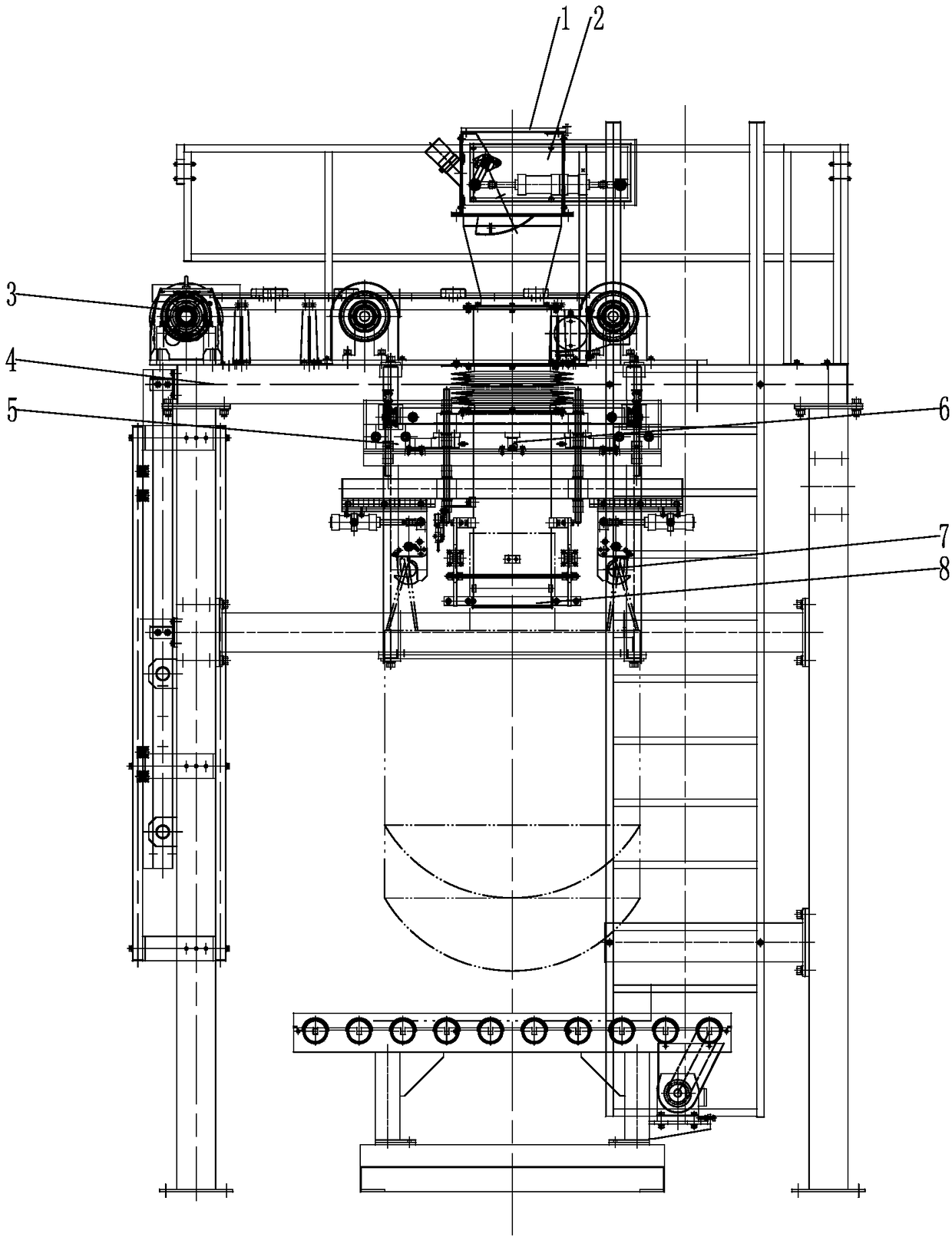 Motor whole lifting ton bag packaging machine