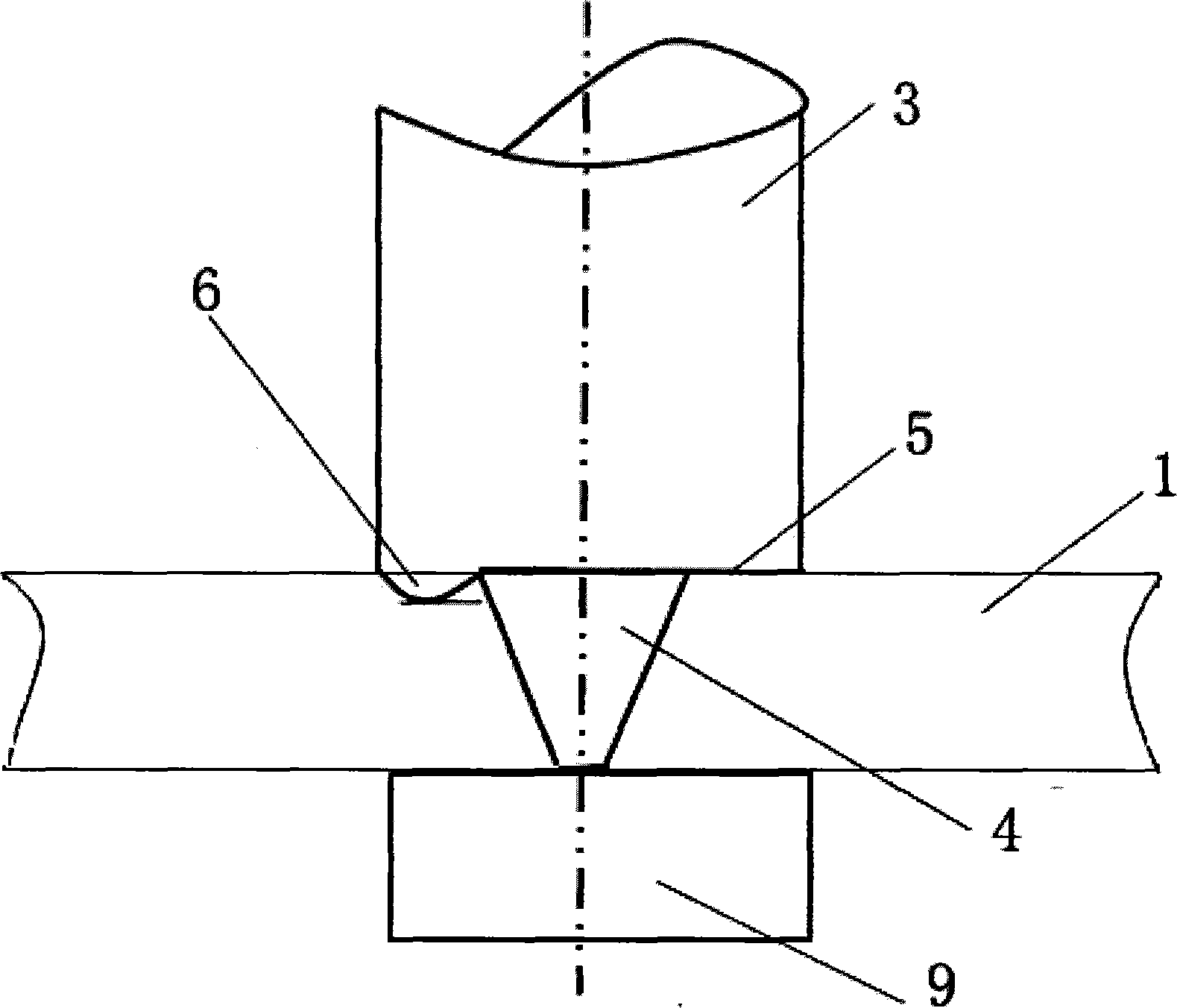 Aclinal self-upsetting, stirring and friction welding method and tool