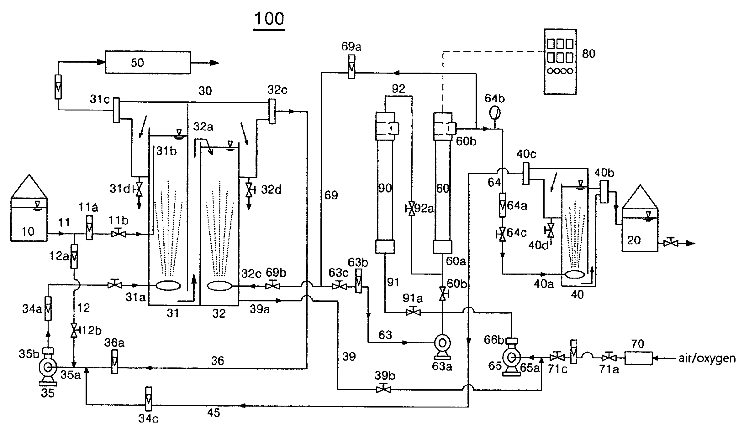 Water treatment system and method using high pressure advanced oxidation process with unreacted ozone reusing