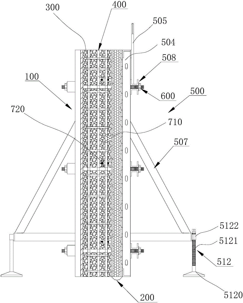 External wall system of cast-in-situ prefabricated dismantling-free integral assembling heat-preservation external formwork and construction method