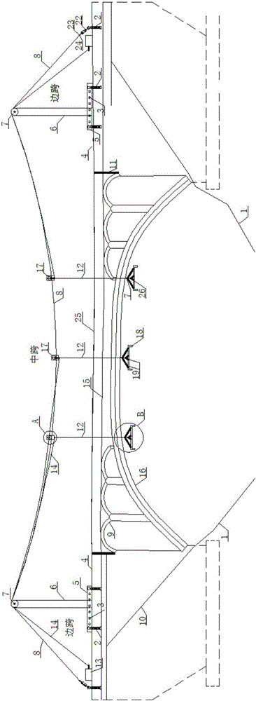 Adjustable suspended cable method for testing bridge deflection