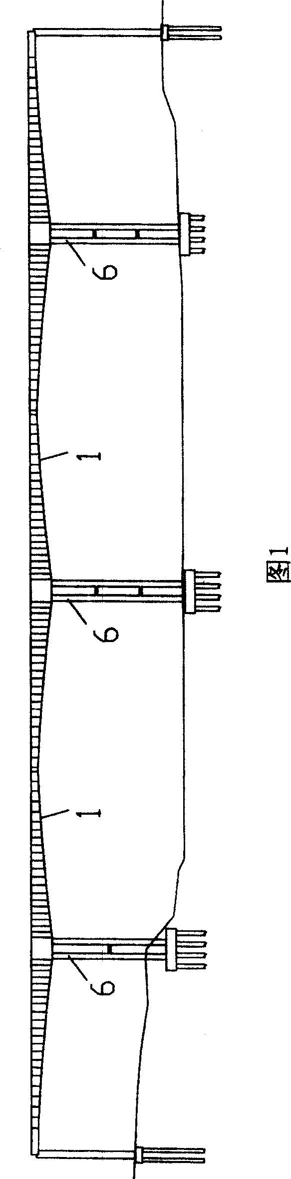 Box type baseboard prestress concrete variable cross-section box girder bridge and construction method thereof