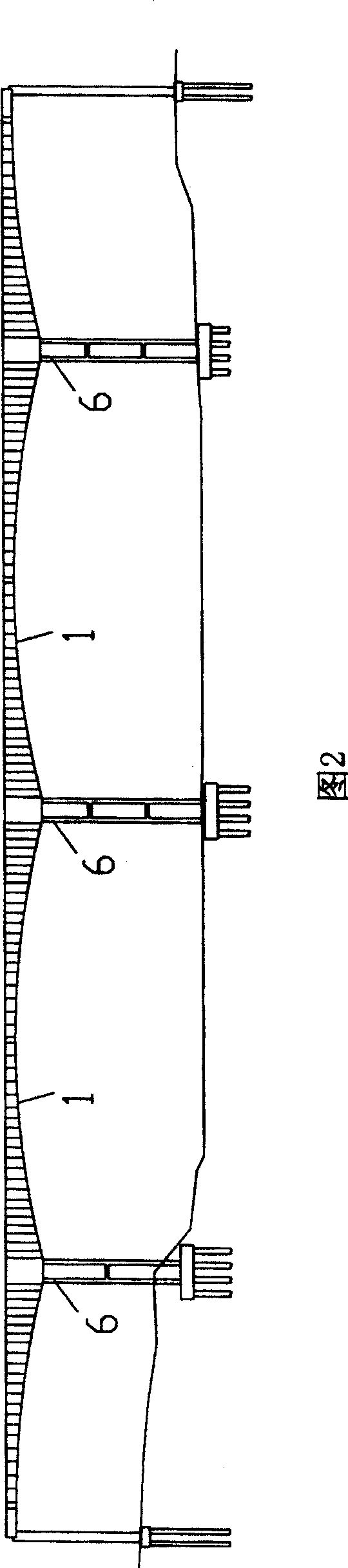 Box type baseboard prestress concrete variable cross-section box girder bridge and construction method thereof