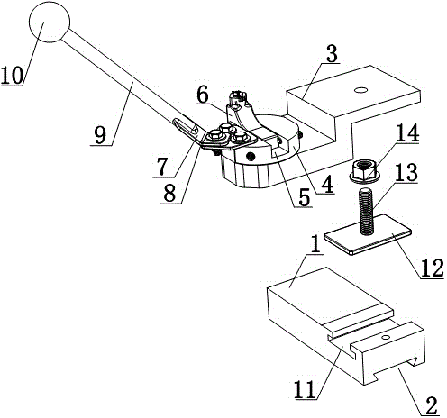 Sliding type operating lever of print transmission plate