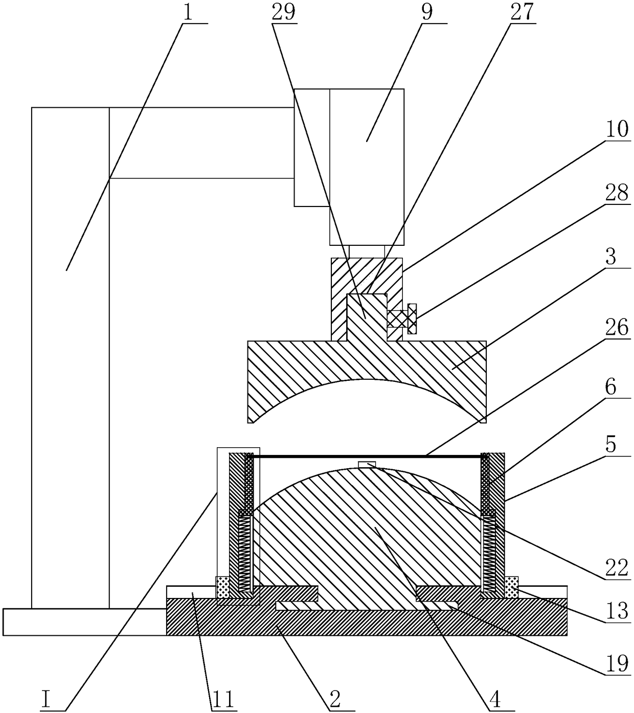 Indenting device for hand ornament processing