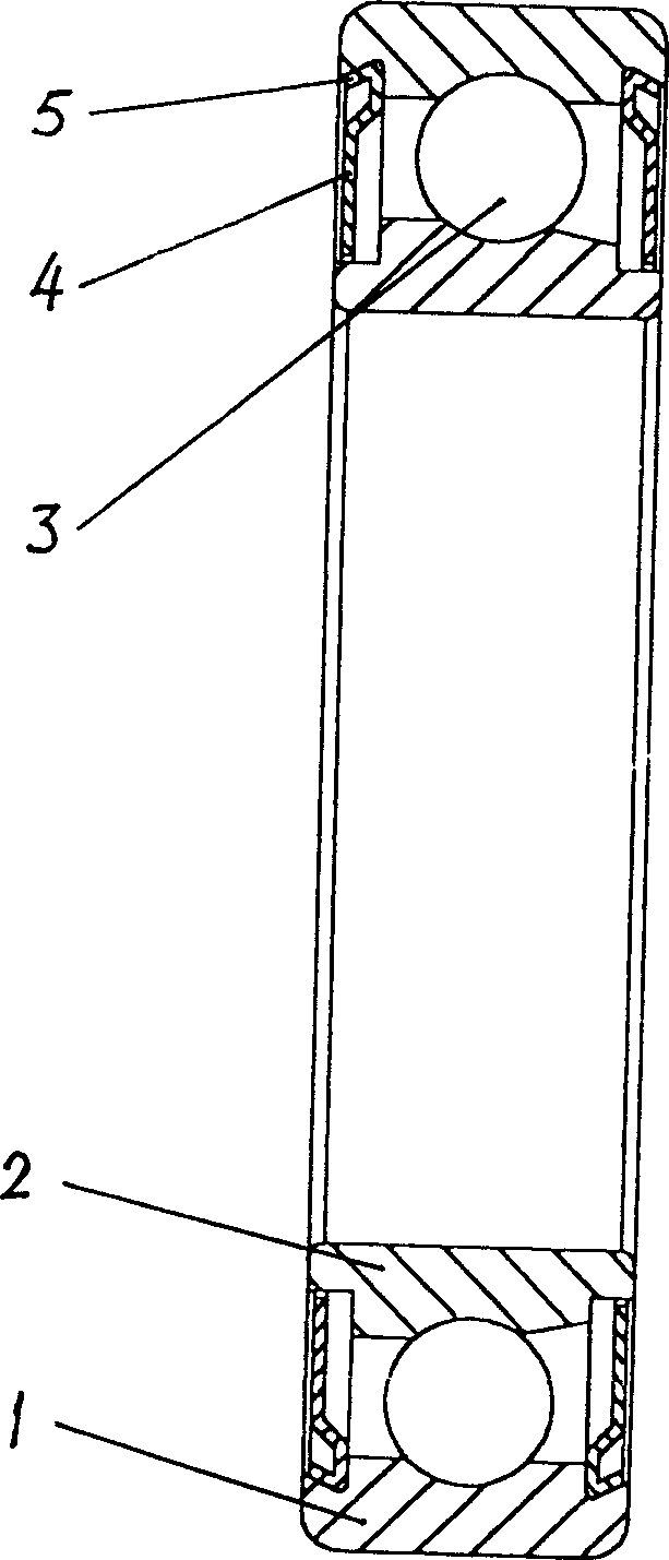 Self-lubricating angle contact ball bearing