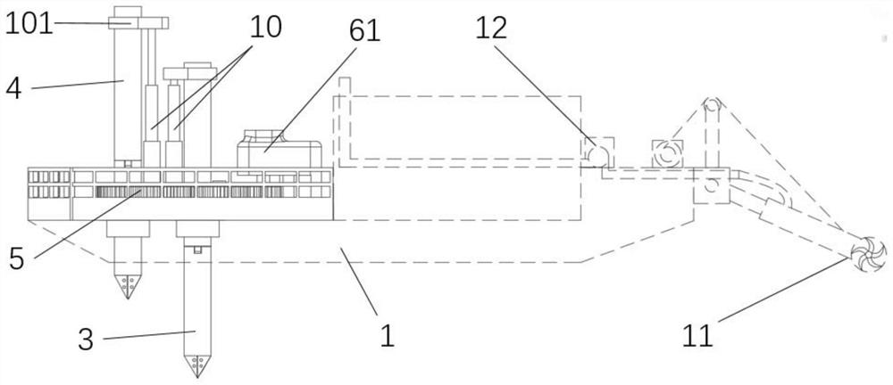 Cutter suction dredging device easy to rotate