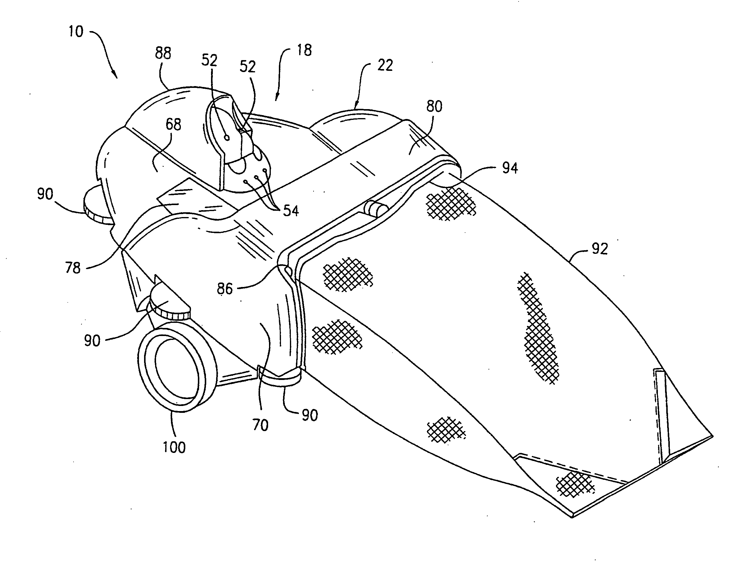 Debris bag for a swimming pool cleaning apparatus