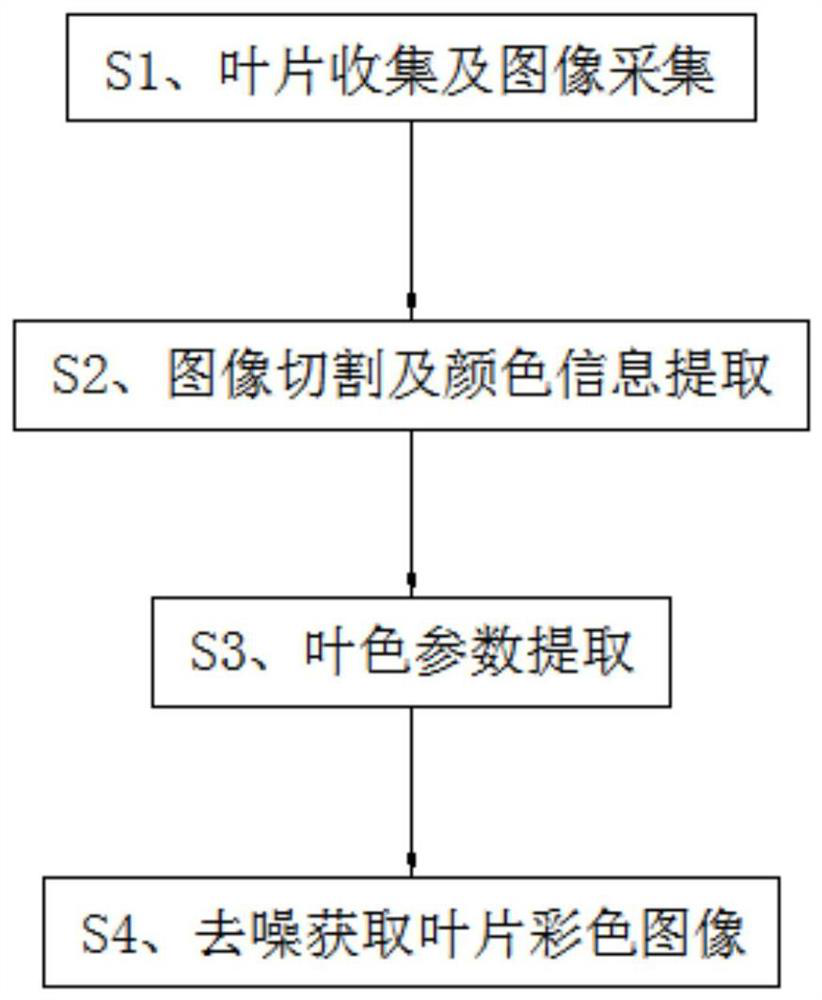 Leaf RGB image rapid cutting and multiple denoising method