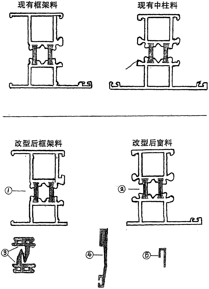 Novel antique all-rotary glass window assembly