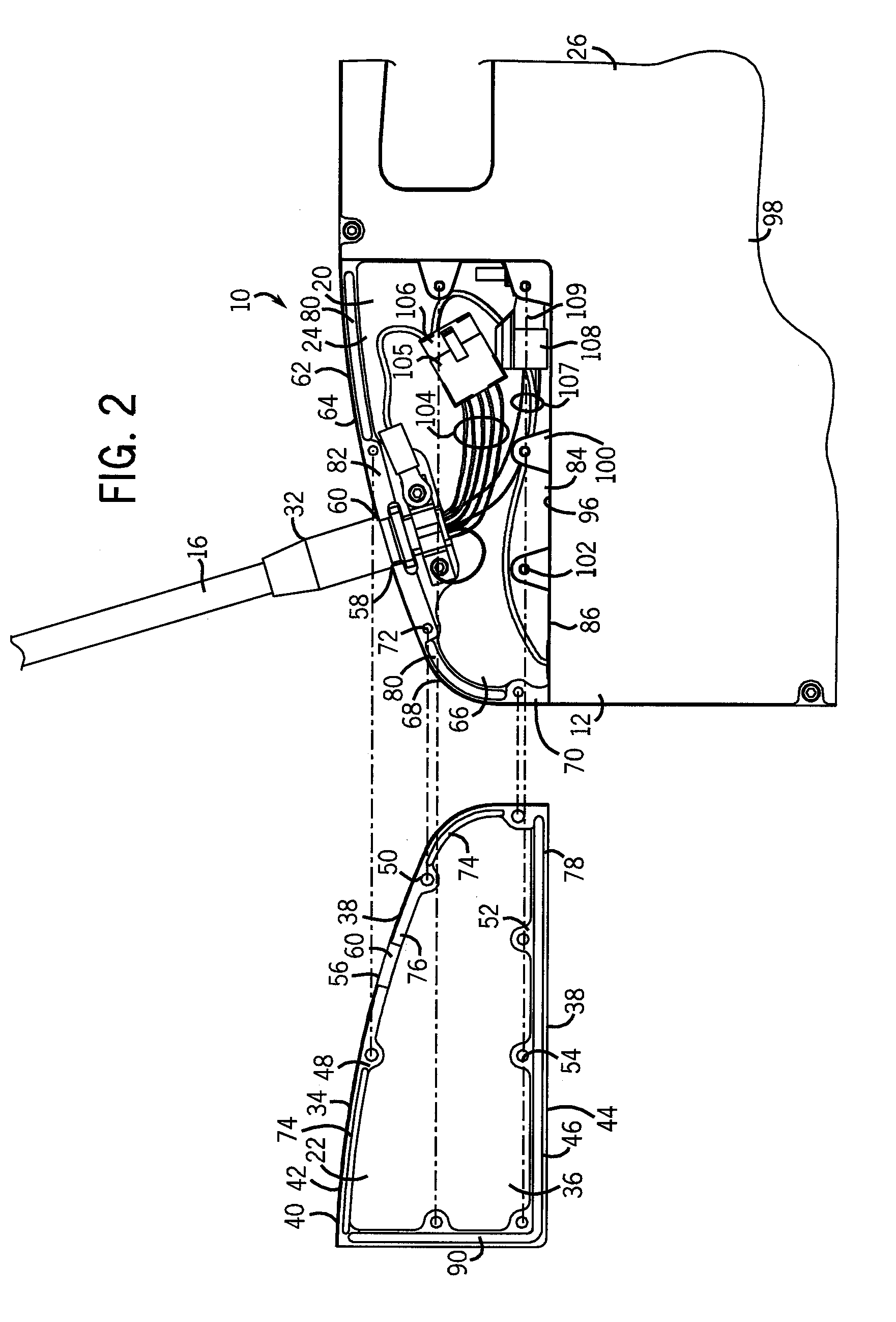 Digital radiography detector assembly with access opening