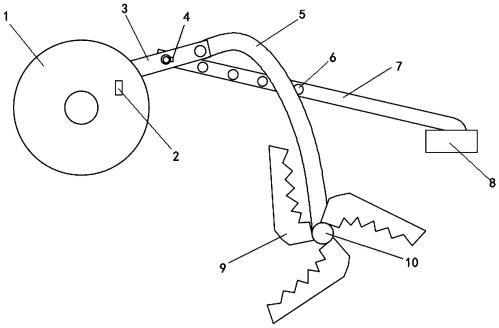 A rotary tillage and stubble embedding device for wheat seeders suitable for wet rotten fields