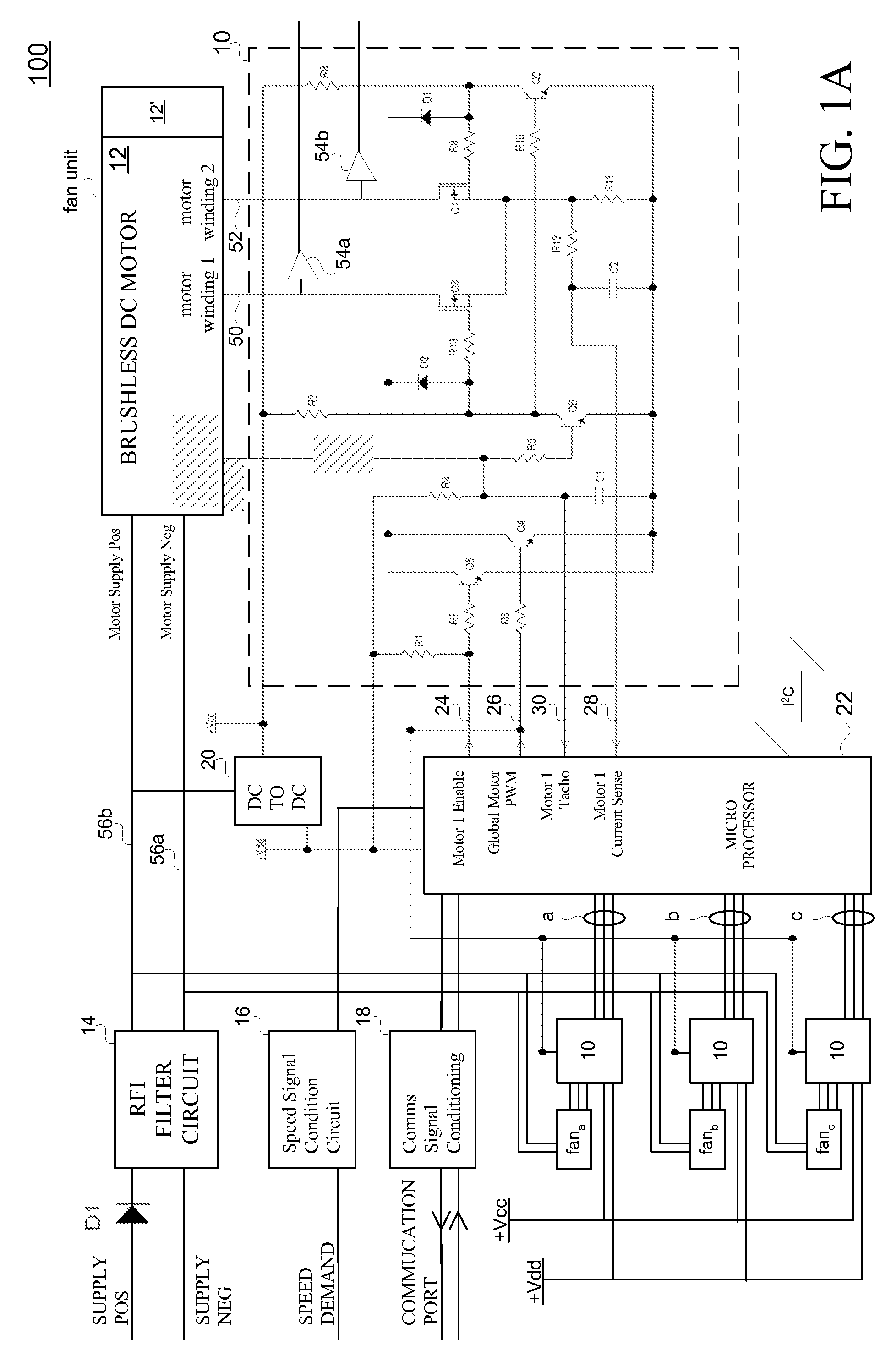 System and method for controlling multiple DC fans