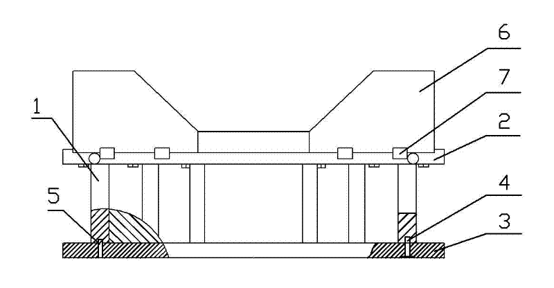 Pressing part structure for bent plate of crane