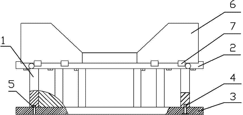 Pressing part structure for bent plate of crane