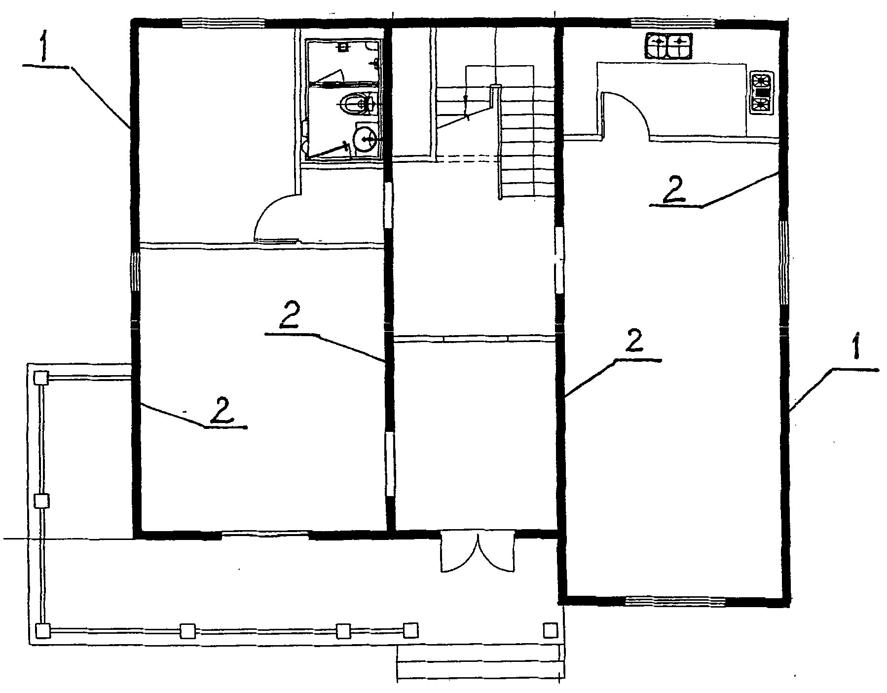 Building structure assembled by concrete dense rib plate box body units