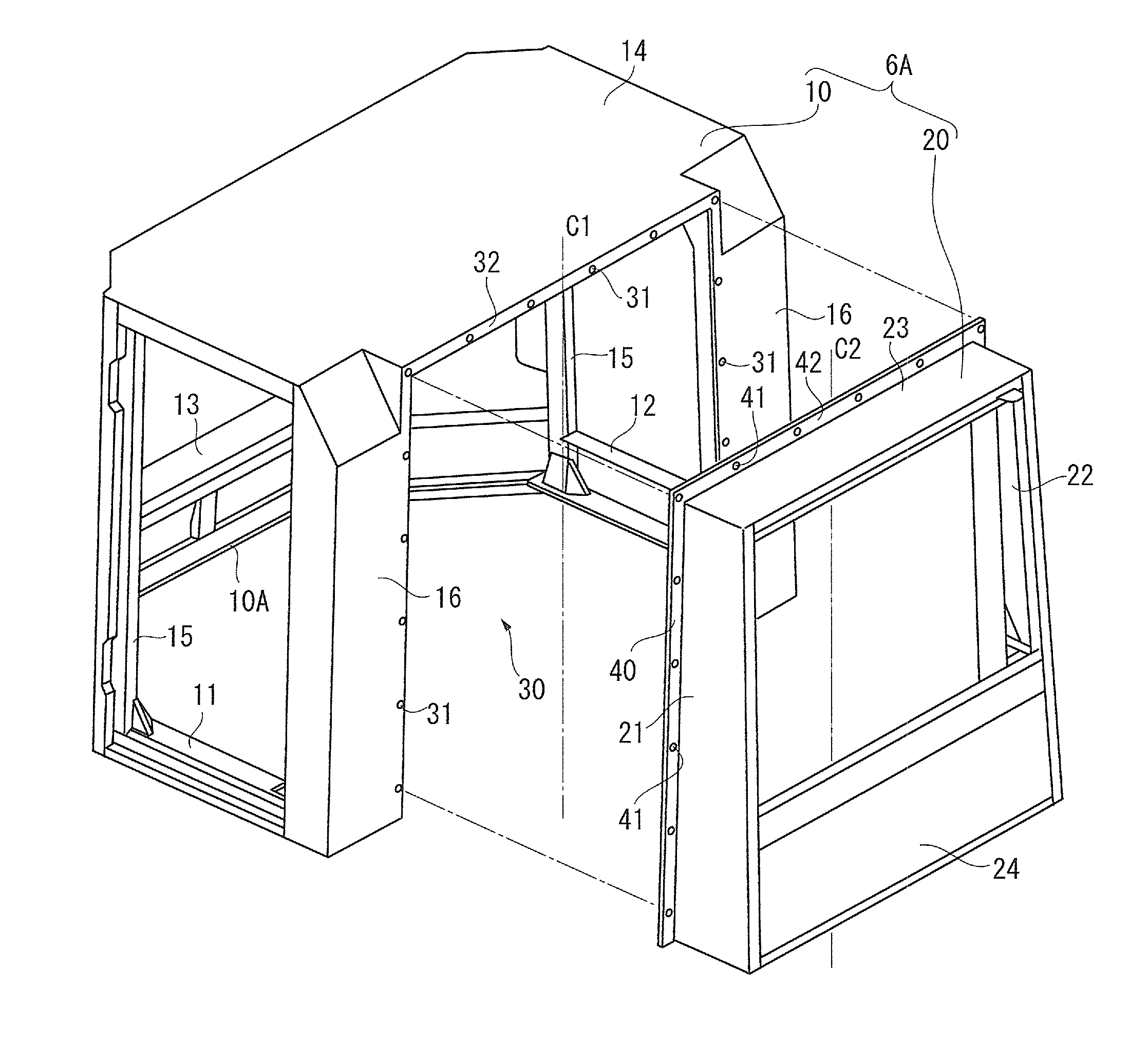 Cab frame for construction machinery and painting method therefor