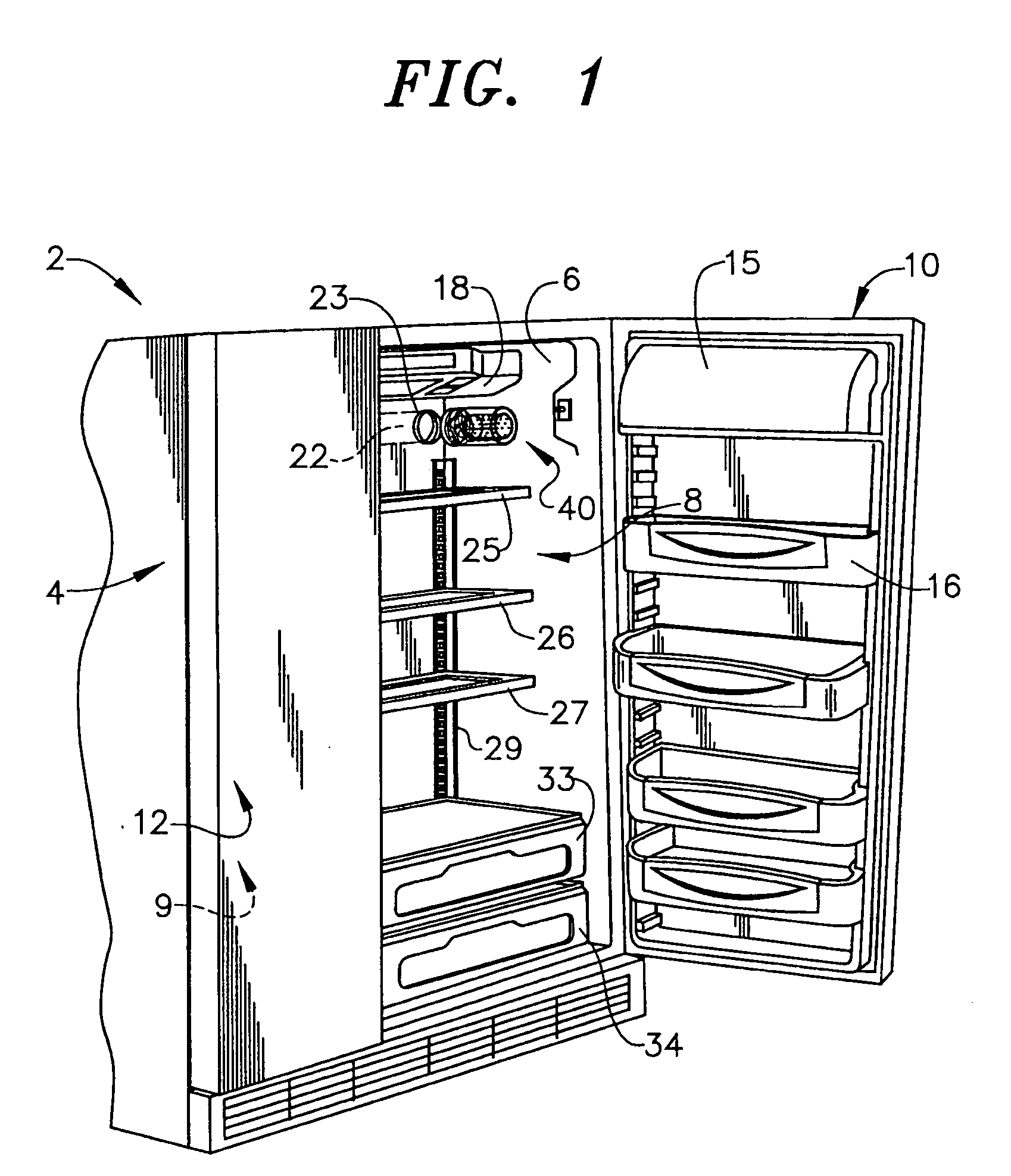 Device for rapidly chilling articles in a refrigerator