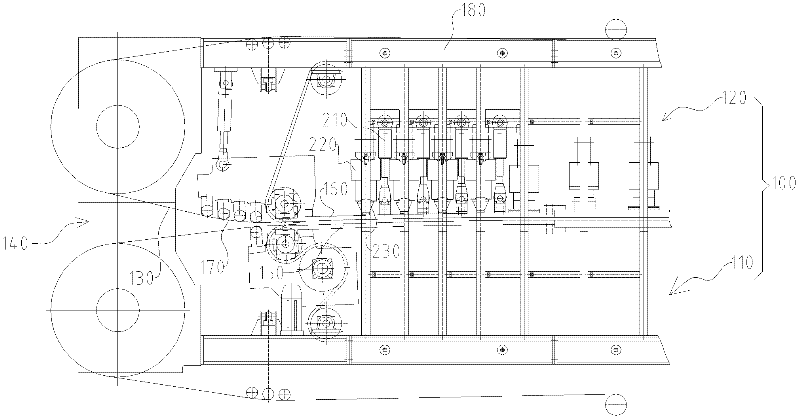 Continuous press slab entry angle automatic adjustment device