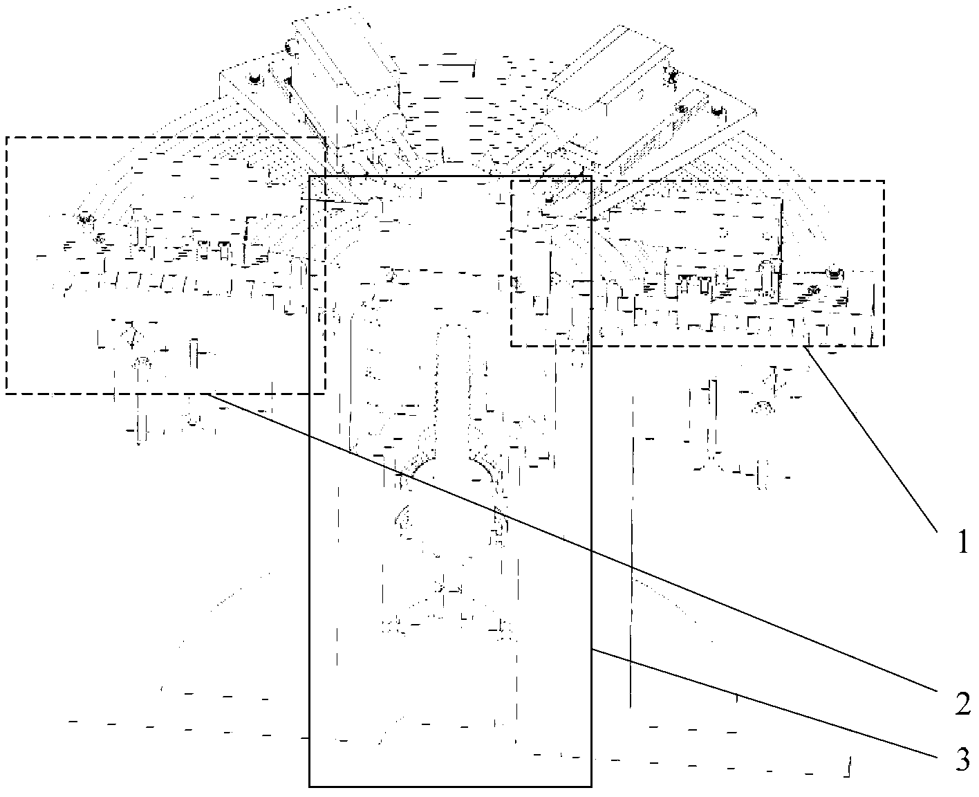 Synchronous processing device with circular array curve surface structure