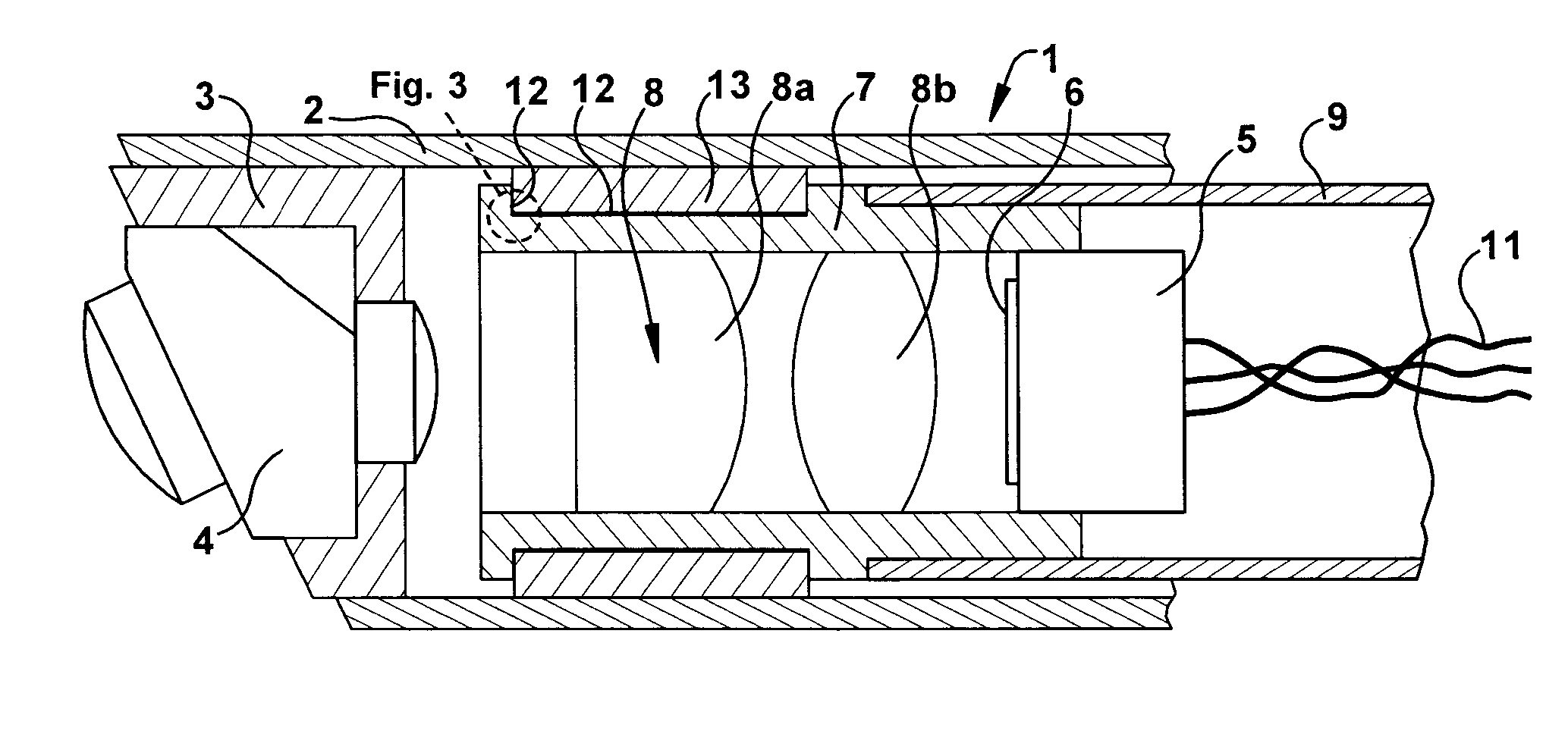 Video endoscope with a rotatable video camera