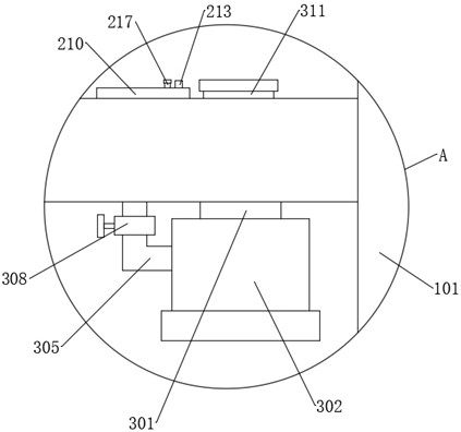 A construction waste crushing device with dust removal function