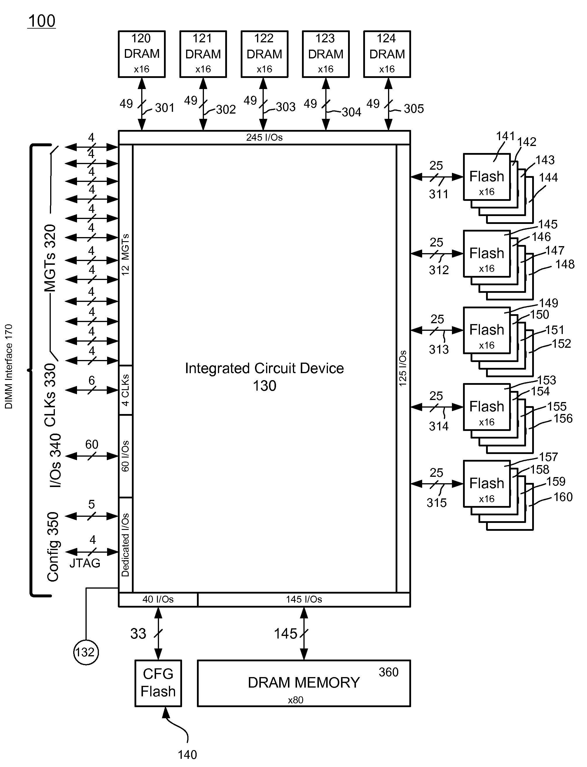 Data storage system with removable memory module having parallel channels of dram memory and flash memory